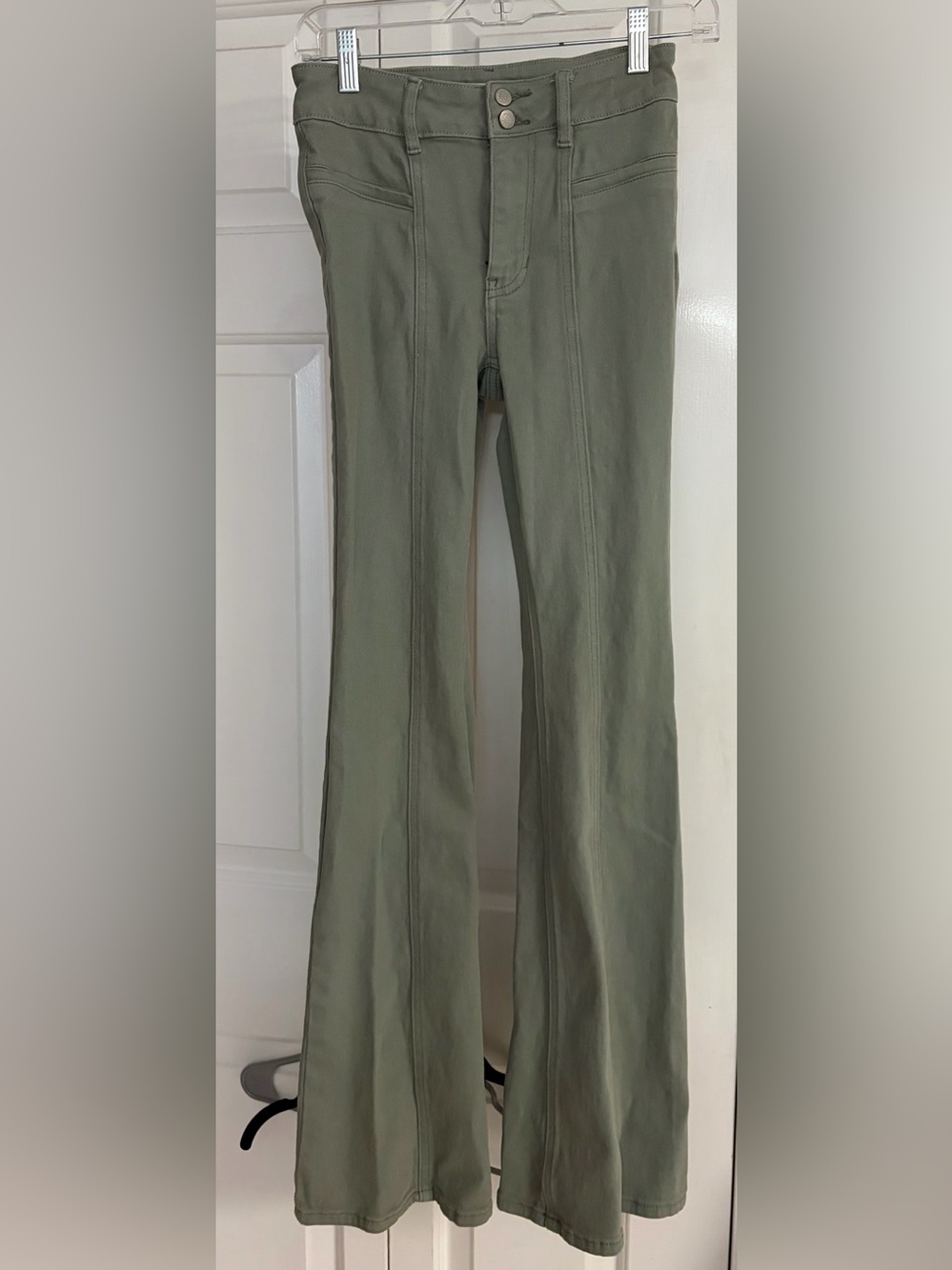 PacSun Olive Green High-Rise Flare Jeans